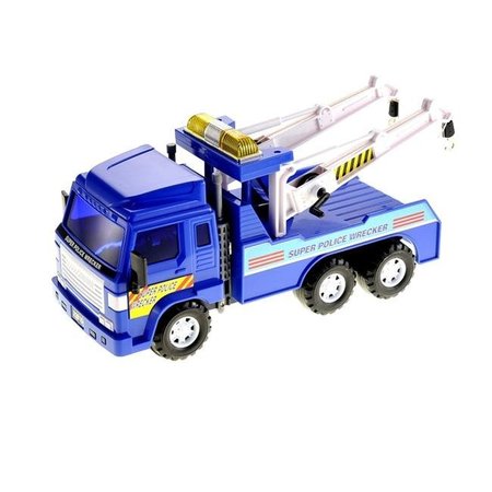 AZ TRADING & IMPORT AZ Trading & Import CT15 Big Heavy Duty Wrecker Tow Truck Police Toy for Kids with Friction Power with Double Hooks CT15
